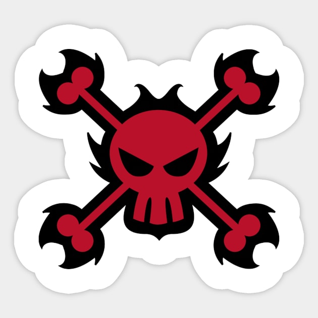 Pirate Skull and Crossbones Sticker by markmurphycreative